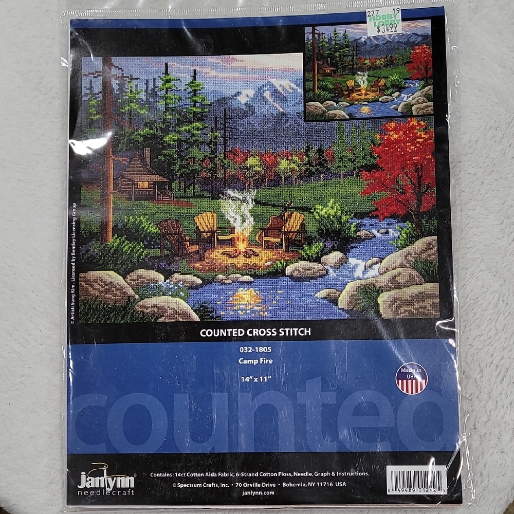 New/Sealed Janlynn "Camp Fire" Counted Cross Stitch Kit